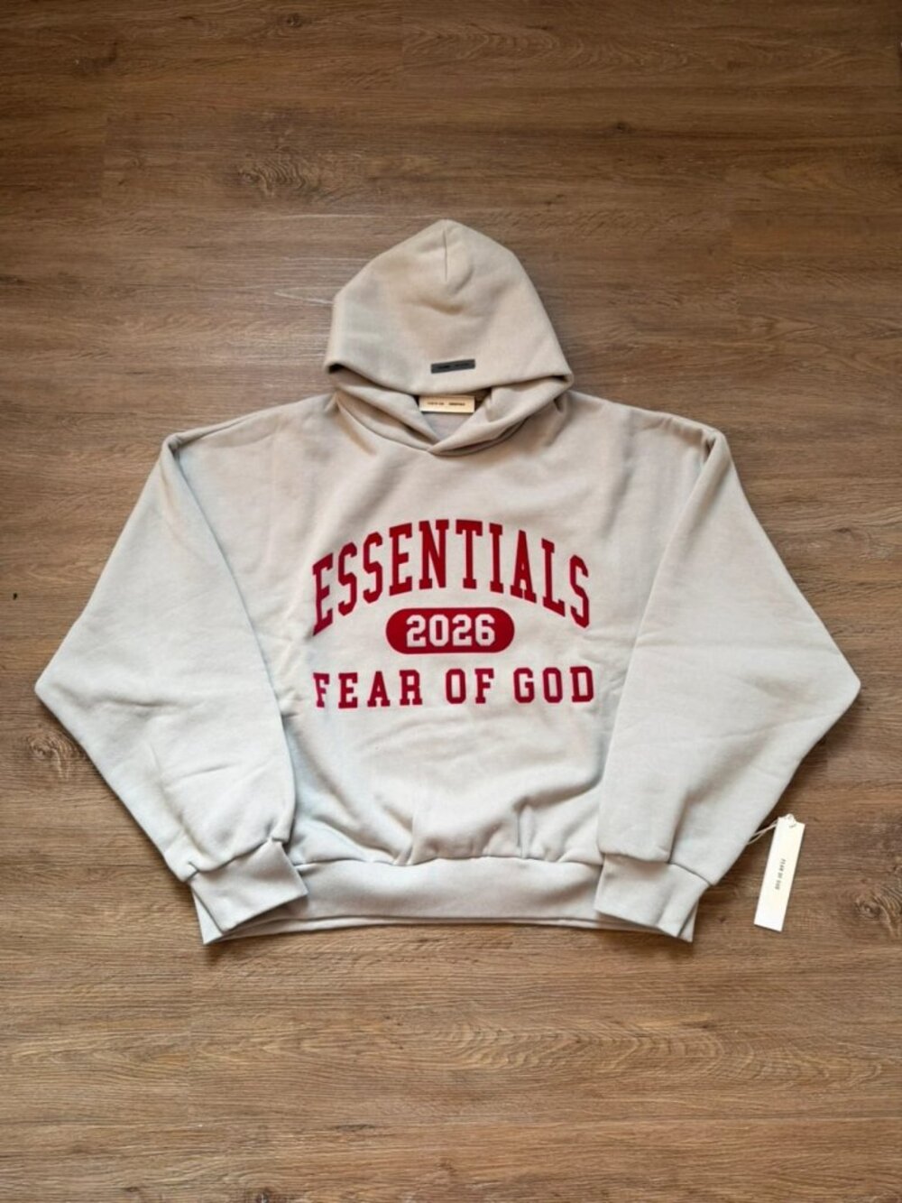 Fear of God Essentials 2026 Logo Hoodie Grey Size XL